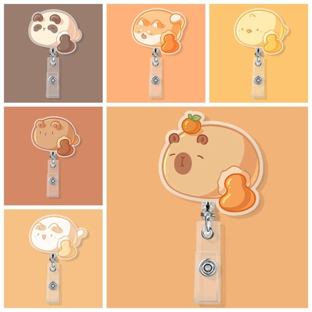 Cartoon Animal Cartoon Retractable Badge Reel Dumplings Cute Bunny ID Holder Hospital Supplies