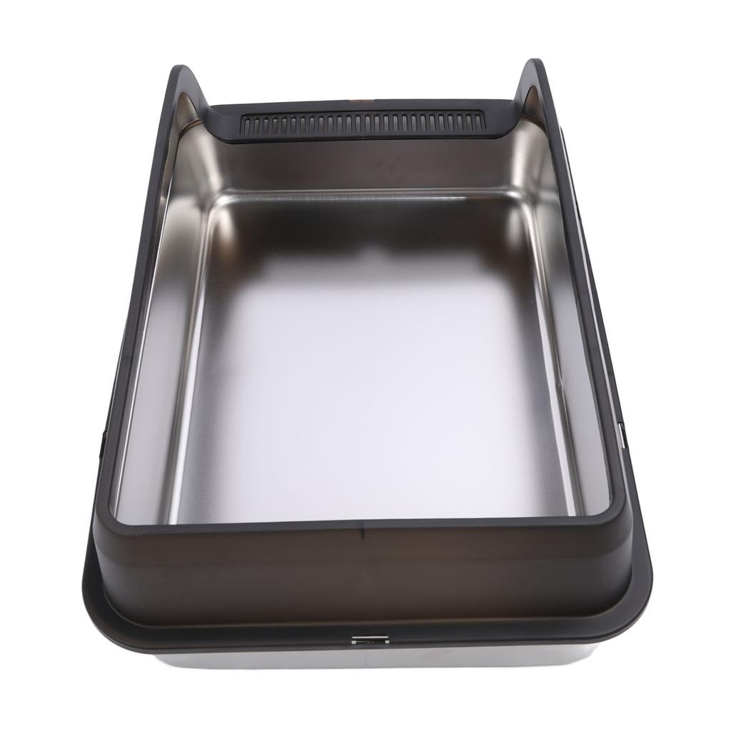 Stainless Steel Litter Box Anti Splashing Odorless Easy To Clean High Sides Semi Enclosed Cat