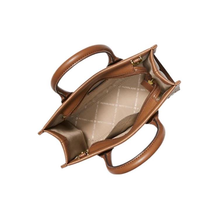 MICHAEL KORS Mirella Leather Tote Bag, Shopping Bag, Handbag, Shoulder Bag, Crossbody Bag Small Women's Brown 35F3G7ZC5L-LUGGAGE