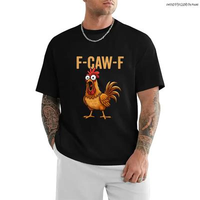 Винтажная Футболка Летняя Смешная Курица F-CAW-F Что за Хели Птичий Юмор Повседневные Футболки Хлопковая Футболка Унисекс Дышащая Майка
