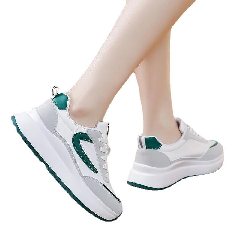 Папины кроссовки женские прочные и удобные кожаные туфли осенние дышащие тонкие для узкой стопы нескользящие легкие кроссовки на платформе повседневные