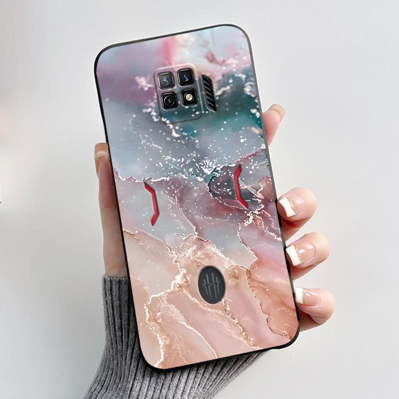 For Nubia Red Magic 7 Pro Case NX709J Back Cover Cute Heart Rabbit Black Soft TPU Phone Case For Red Magic 7S Pro NX709S Shell