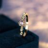 Minimalist Inlaid High Purple Zircon Twist Cute Ring Fashion Gold Color Dainty Vintage Boho Wedding Rings For Women Jewelry Gift