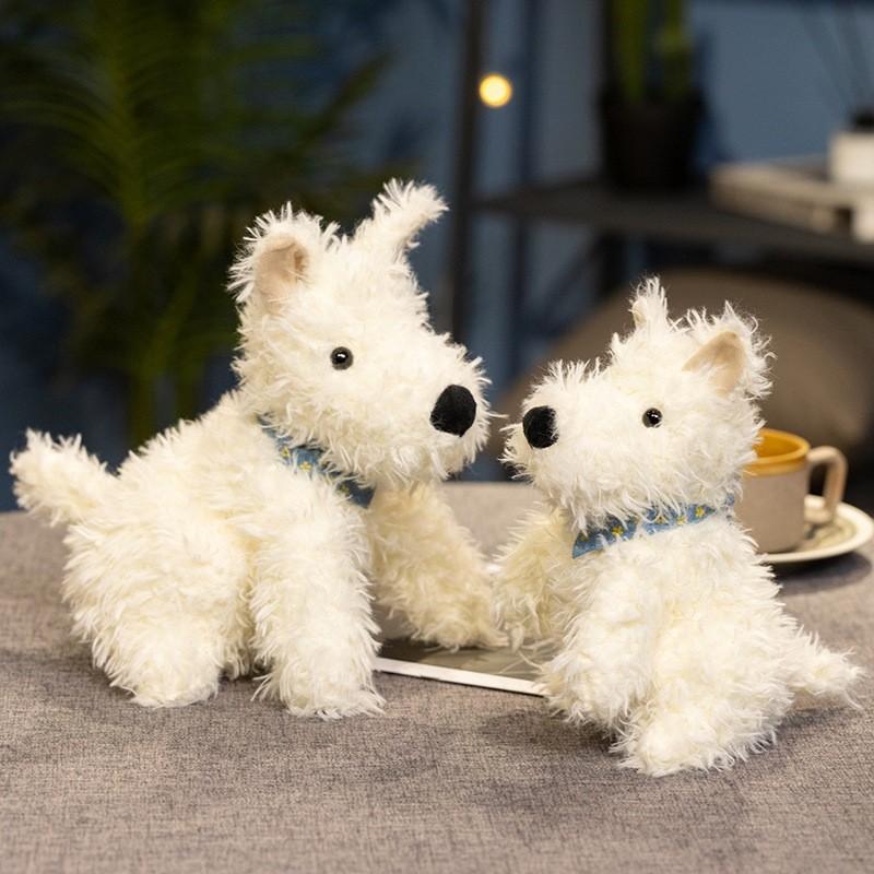 West Highland White Terrier Cuddly Cartoon Girl Children Holiday Gift Dolls