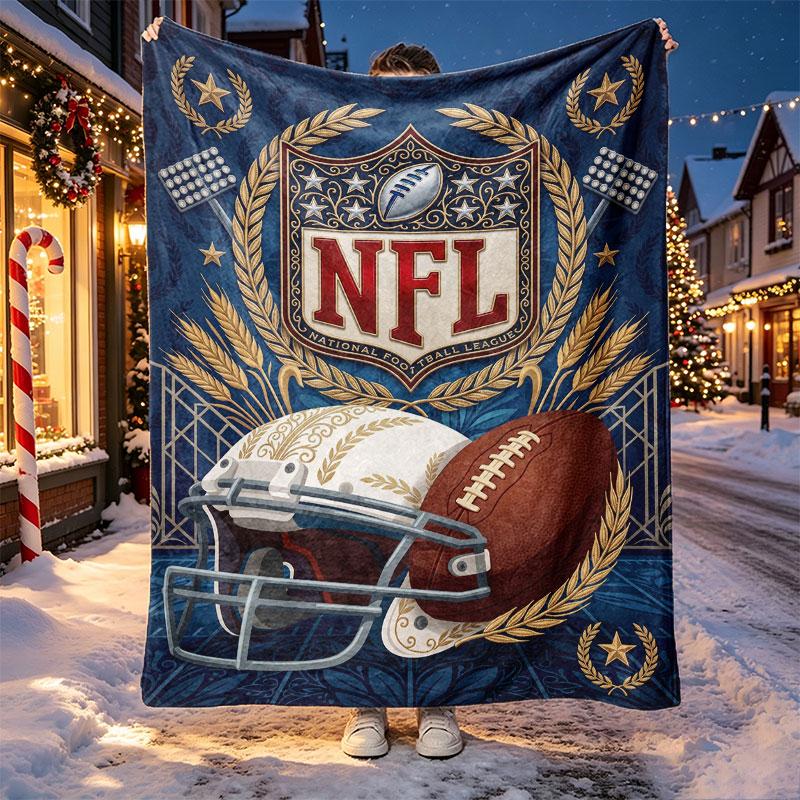 NFL Pattern Blanket for Home Decoration, Bed, Sofa, Car Travel, Camping, Suitable for All Seasons, Birthday Christmas Gift