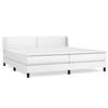 3130740 vidaXL Lit à sommier tapissier avec matelas Blanc 200x200cm Similicuir