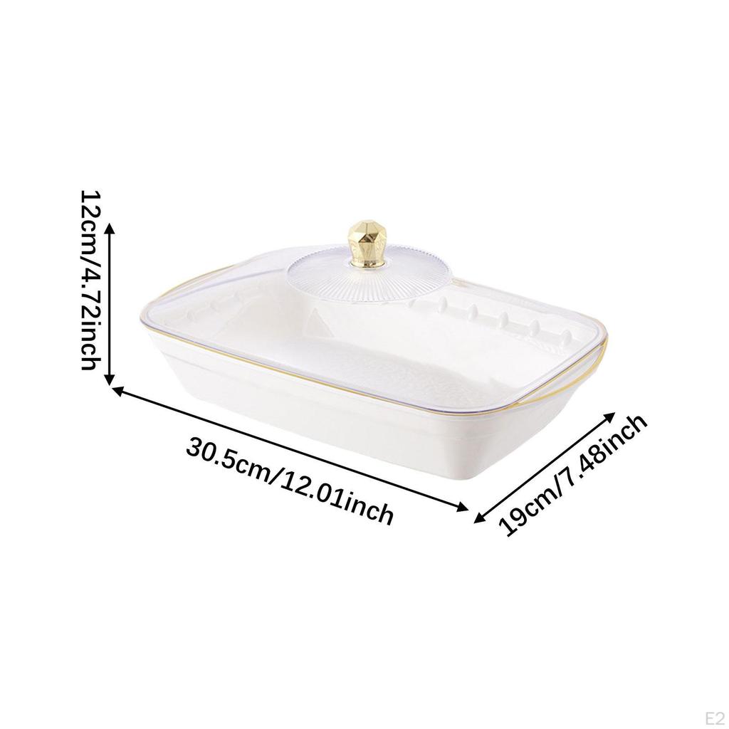 Fruit Bowl with Lid Decorative Dish Food Serving Tray Holder for Home Office