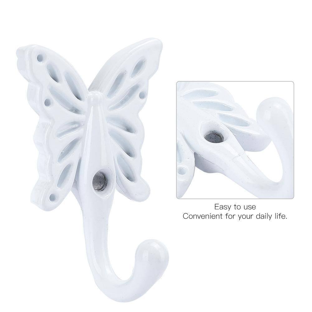 5PCs Clothes Hook Single Bow Type European Retro Zinc Alloy White Wardrobe Use 35 x 55MM