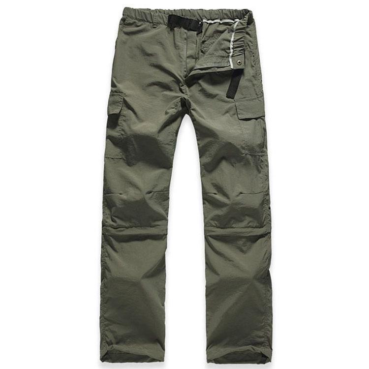 Мужские быстросохнущие уличные брюки и съемные шорты с защитой от солнца и вышитым логотипом