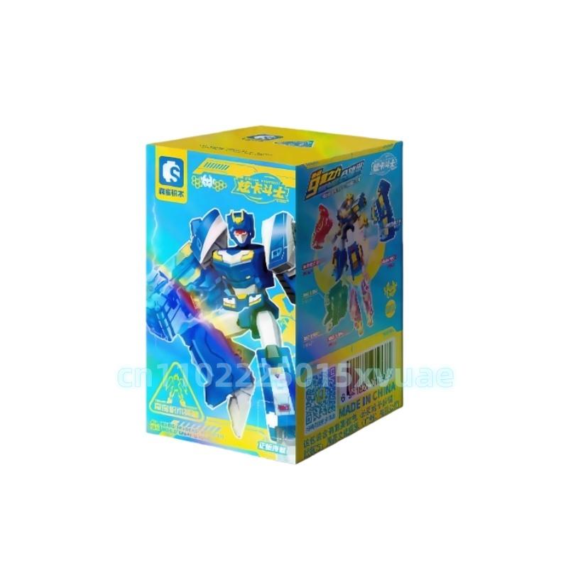 Новый SEMBO METAL CARDBOT Строительный Блок Xuan Blue Lightning Трансформирующийся Робот Сборка Подвижная Модель Игрушка Коллекционная Детский Подарок