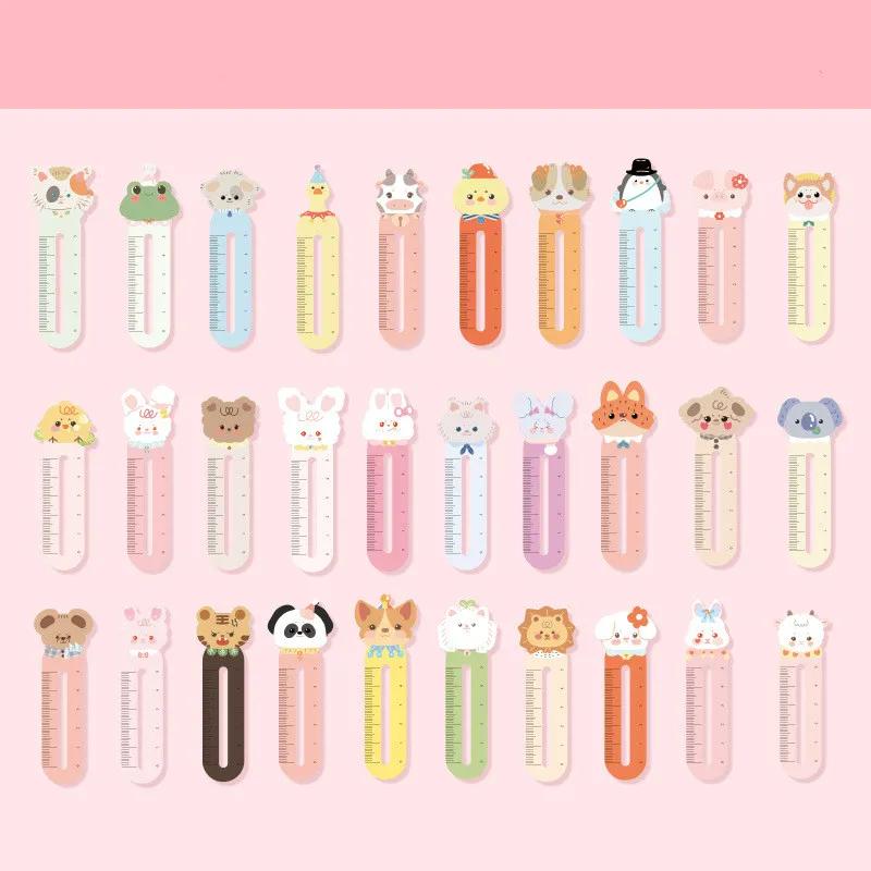 Cute Animal Bookmarks Paper Ruler for Kids Birthday Party Favor Classroom Prize Back To School Stationery Children Gift