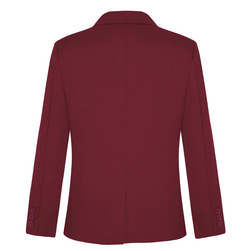 Boys Gentleman Blazer Notch Lapel Two Button Decorative Pockets Shoulder Pads Formal Suit Jacket