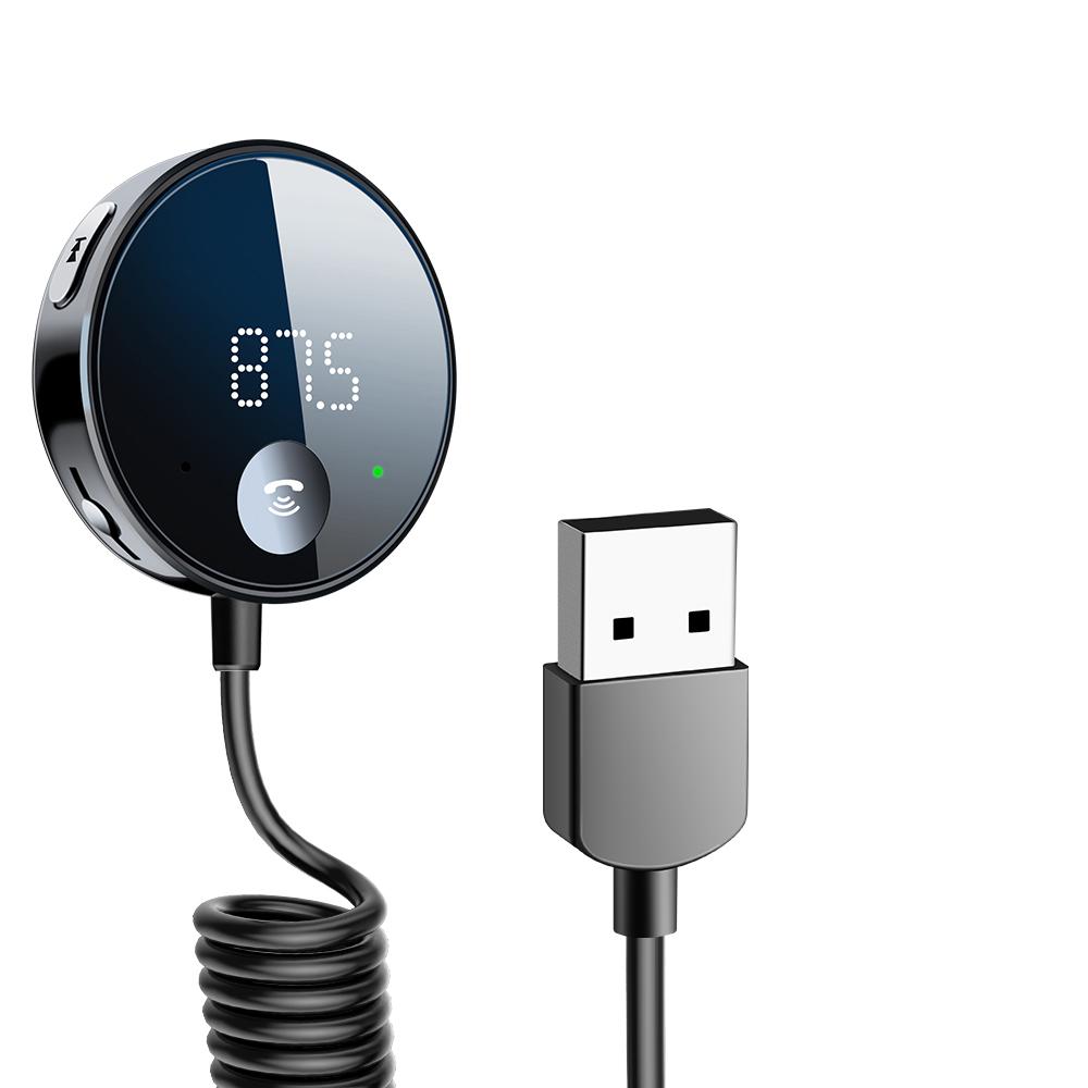 Беспроводной FM-передатчик Bluetooth 5.0 Автомобильный аудиопередатчик Bluetooth AUX Аудиоприемник MP3-плеер Автомобильный комплект Handsfree