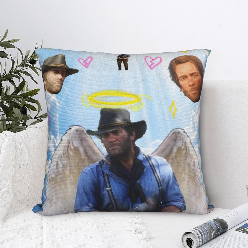 Квадратная наволочка с мемом Артура Моргана RDR2 Игровые чехлы для подушек Модный полиэстер Декор Наволочка для гостиной 40*40 см