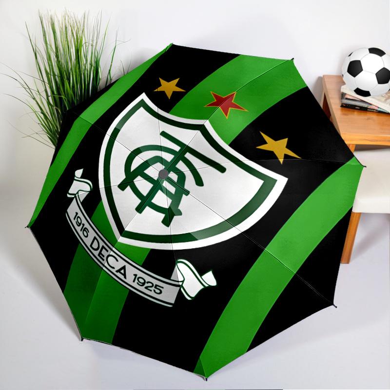 Green Shield Emblem Design Printed Automatic Umbrella, 8-Frame for Travel, camping, Casual Umbrella, Essential Gift for for family and friends