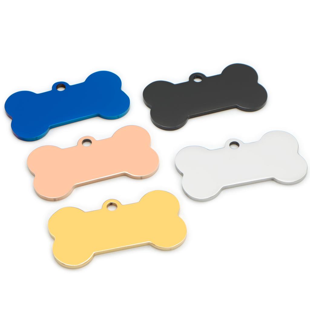 Stainless Steel 20Pcs Bone Dog ID Tag Keychain Engraved Pet ID  Personalized Collar Tags Pendant Keyring Bone Pet Accessories