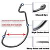 Enhanced Wide Gap Crank Hook - High Carbon Steel, Corrosion-Resistant Texas Rig Soft Bait Hook with Ringed Eye.