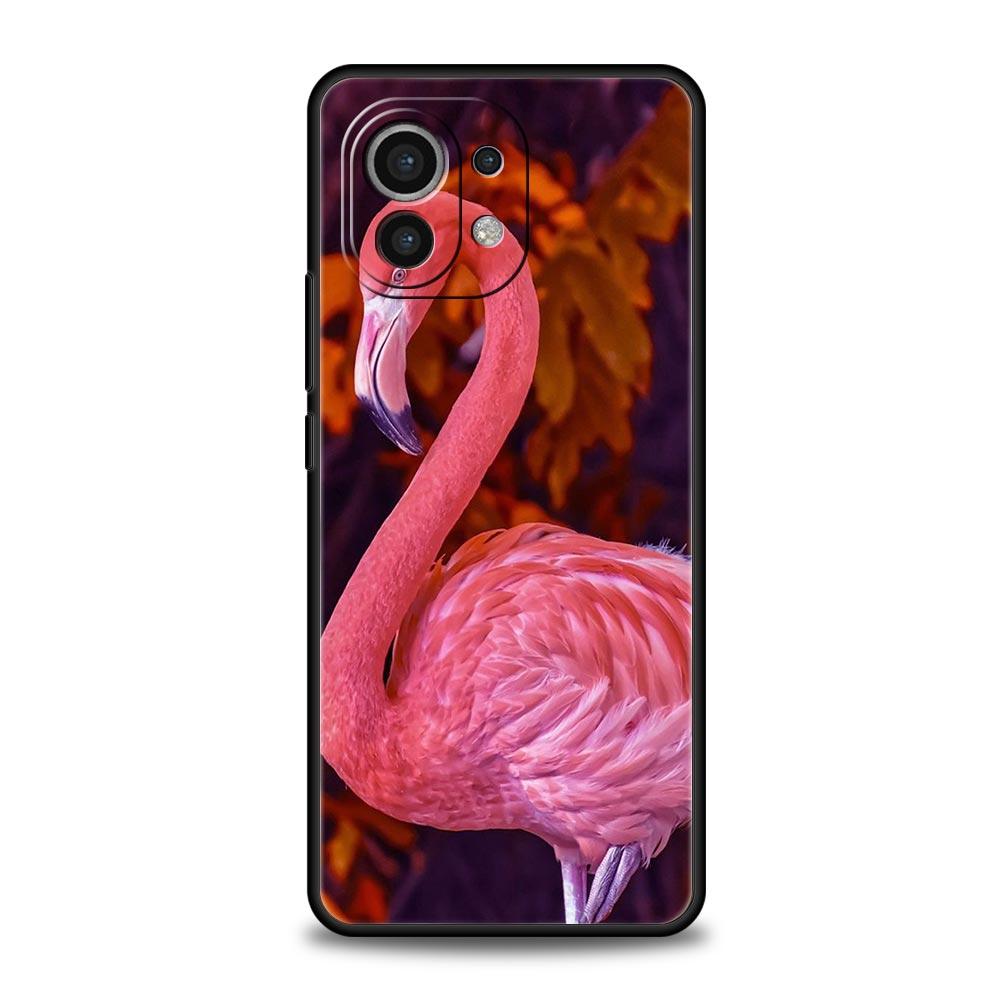Розовый, красный чехол с изображением фламинго для телефона Xiaomi 13 12 11 Lite 12T 11T 10T 9T Mi Poco X5 M4 M3 X4 X3 Pro F5 F4 F3 GT 5G, черный чехол