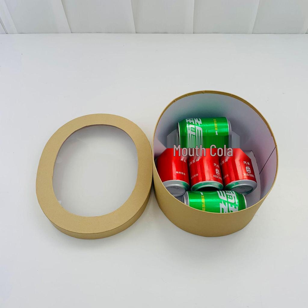 Teacher's Day Kraft Paper Gift Box: Transparent Oval Cookie & Candy Baking Packaging Box