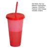 Color Changing Plastic Tumbler with Straw 24oz Reusable Cold Water Cup