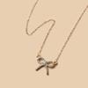 Ожерелье с бантом Ювелирные изделия Простое модное ожерелье Женская сплавная бриллиантовая цепочка на шею Цепочка для свитера