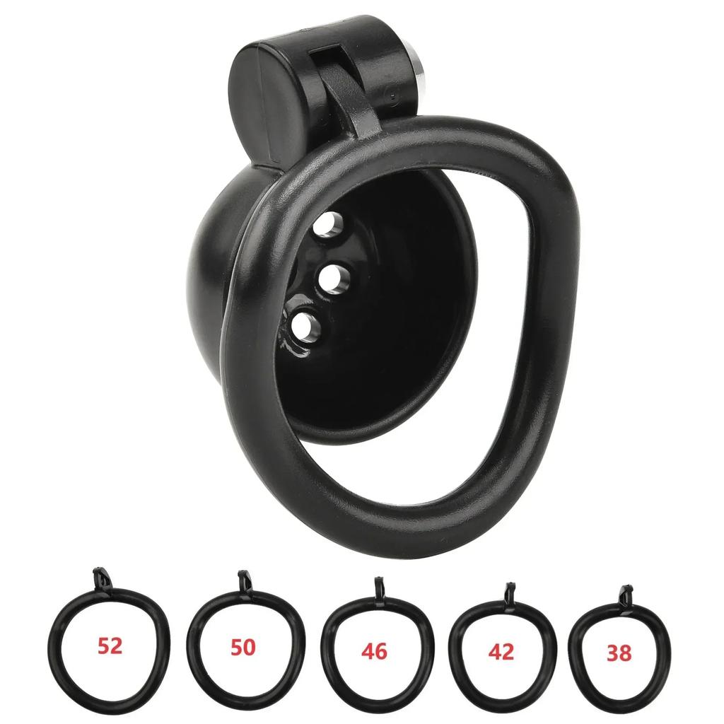 ABS Chastity Cage with 5 Rings Cock Cage Adult Sex Toy Penis Bondage Urethral Lock with Plug Male Cuckold Erotic BDSM Toy