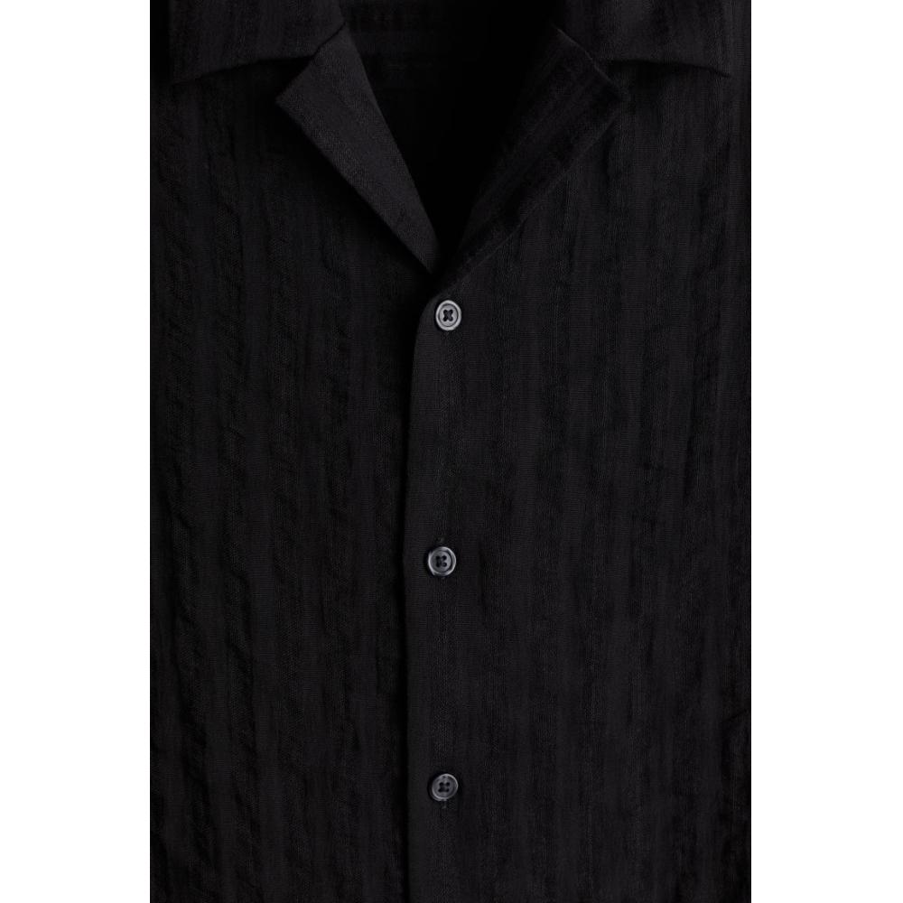 Рубашка HM Regular Fit Jacquard camP, черная