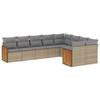 VidaXL Salon de Jardin avec Coussins 9 pcs, Canapés de Terrasse, Ensemble de Meubles de Patio, Mobilier d'Extérieur, Beige 3260386