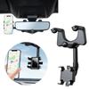 Rearview Mirror Phone Holder for Car Multifunctional Retractable Car Phone Holder 360 Degrees  Rotatable