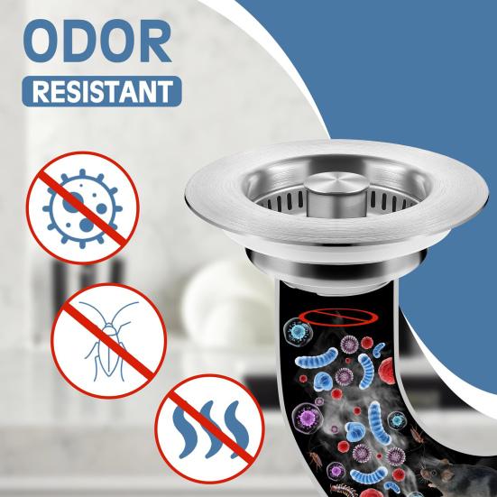 Kitchen Drain Anti-Clogging Strainer Rust-Resistant Universal Sink Sink Stopper