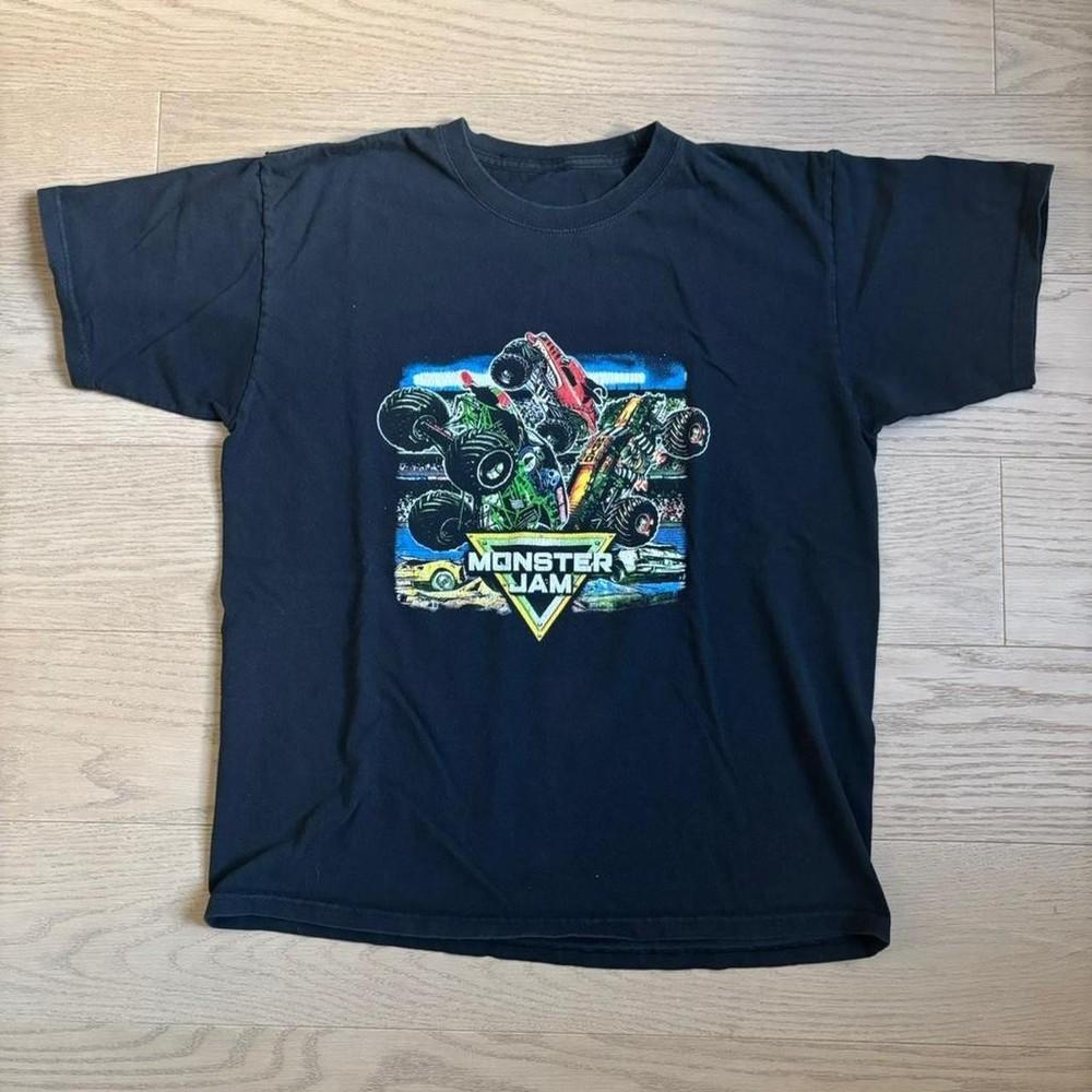 Vintage Monster Jam Grave Digger Graphic Trendy T Shirt