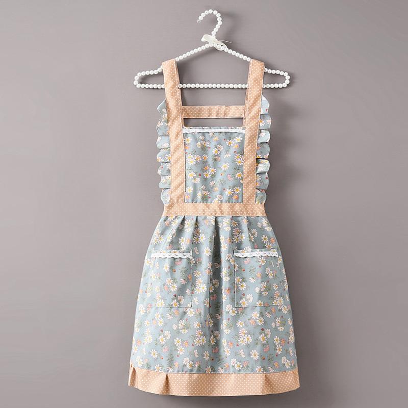 Новый фартук из кружевного полотна, стиль принцессы, дышащая талия, фартук для приготовления пищи, обеденная и рабочая одежда, кухонный фартук