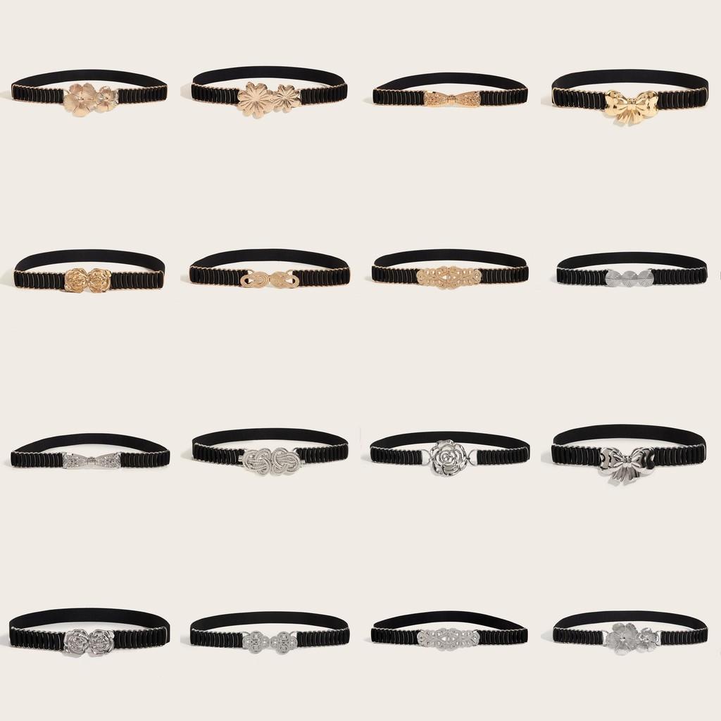 Metallic Waist Ladies Belt With Snap Button Closure For Dresses And Casual Wear