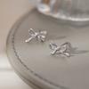 Geometric Bow Stud Earrings Women's Niche Design Sense Nourishing Ear Hole Earrings Light Luxury Ins Earrings
