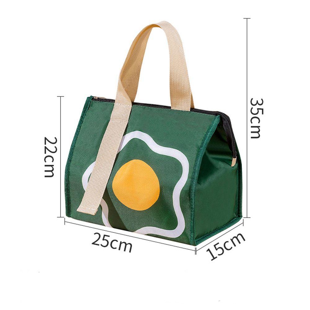 Cartoon Bear Insulated Canvas Pattern Picnic Bag Ice Pack Tote Lunch Bag Food Storage Container