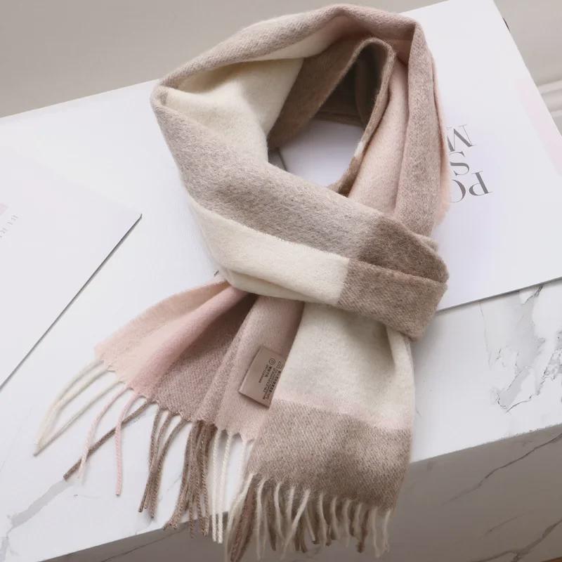 100% Wool Plaid Scarf for Women and Men - Warm, Stylish Gift for Winter