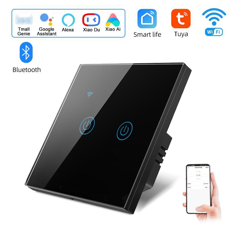 Умный WiFi сенсорный настенный выключатель Tuya Graffiti EU с голосовым управлением Alexa