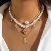 Conch Starfish Pearl Pendant Necklace Fashion Holiday Temperament Clavicle Chain Light Luxury Versatile Niche Jewelry