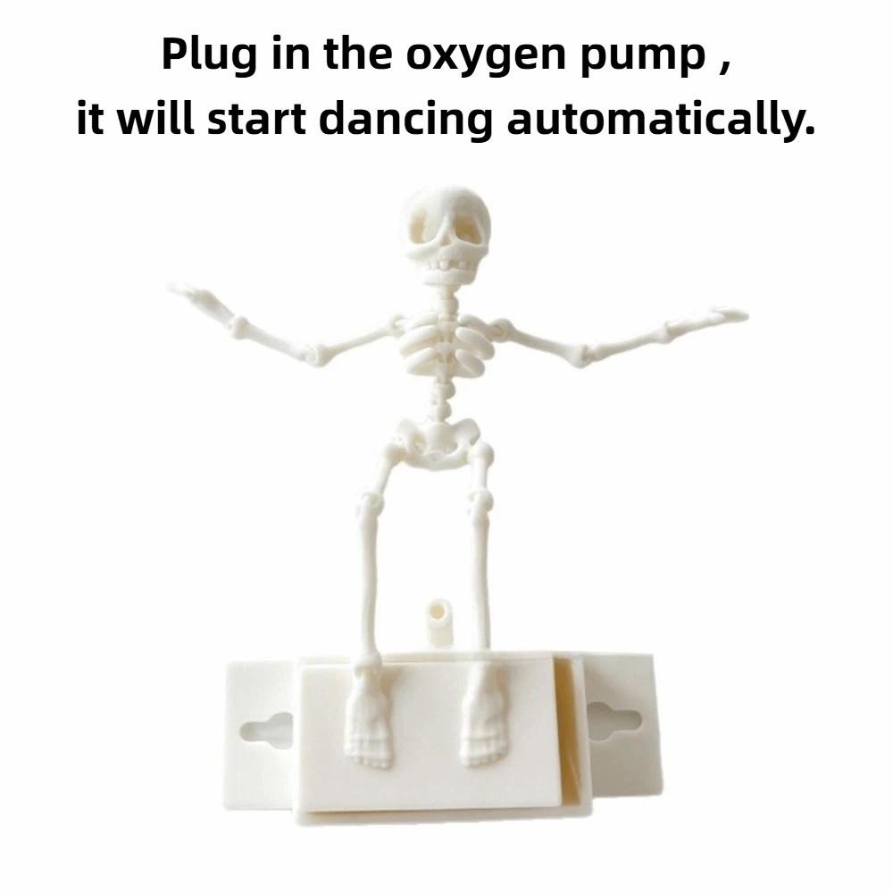 3D Printed Dancing Skeleton Aquarium Bubbler Movable Skeleton Fish Tank Bubbler Fish Landscaping