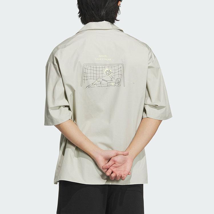 Adidas Рубашка с коротким рукавом с графическим рисунком и мужскими топами с аниме-принтом светло-серая JN4513