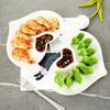 Chip And Dip Serving Set Divided Serving Platter Sushi Plates with Sauce Section Cheeses Serving Tray for Dumpling Appetizer Taco Sushi