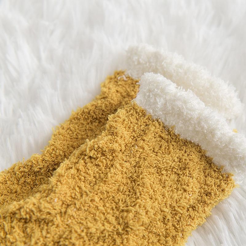 Women Coral Fleece Socks Winter Warm Plush Floor Socks Christmas Socks