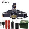 Налобный фонарь Super 16000LM USB, 2 светодиода XM-L U2, перезаряжаемый 18650, налобный фонарь, фонарик с зарядным устройством