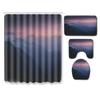 Landscape Shower Curtain Floor Mat Combination Four-Piece Set Bathroom Toilet Carpet Shower Room Mat Foot Mat