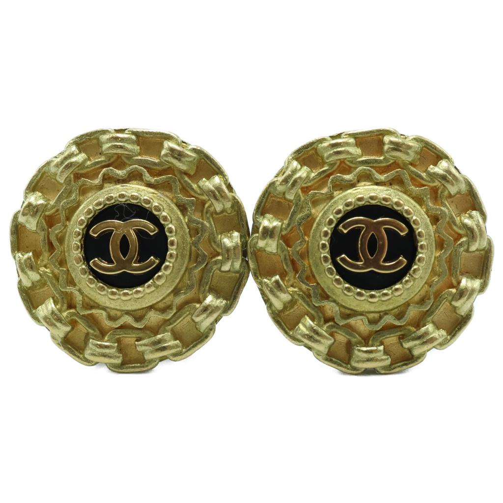 CHANEL Black 95 P Earring goldUsed