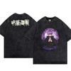 Anime Jujutsu Kaisen Satoru Gojo Printed T Shirt Men Women Washed Cotton Tshirts Harajuku Unisex Manga T-shirt Oversized Tee