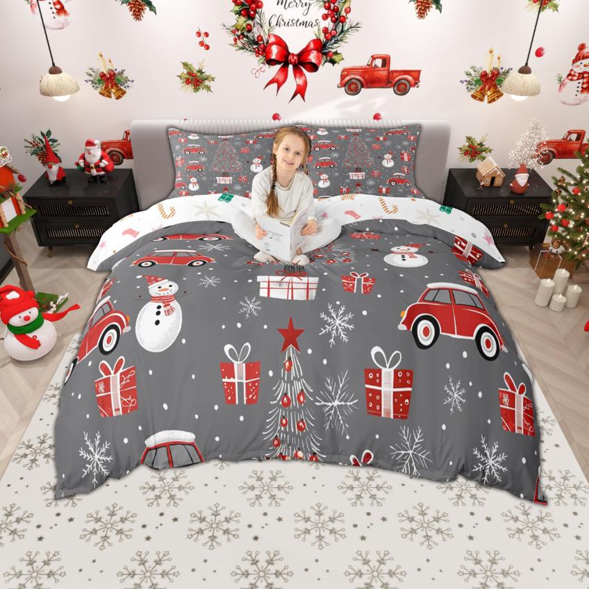 Homewish С Рождеством Комплект пододеяльников 2 шт./3 шт. Милый Санта-Клаус Постельное белье Рождественская елка Олень Снеговик Комплект покрывал на кровать