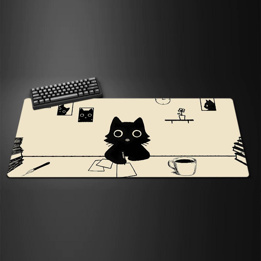 Cute Cartoon Black Cat Paw Mousepadwaterproof Nonslip Minimalist Cat Print Mousepad Sweet Office Gaming Desk Decor