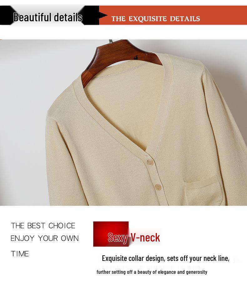 2022 Women's Slim-Fit Long-Sleeve Knit Cardigan Sweater - Spring/Autumn Fashion