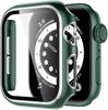 For Apple Watch SE 40mm 44mm 42mm 38mm Two-Color Hard Case Tempered Glass Film Screen Protector